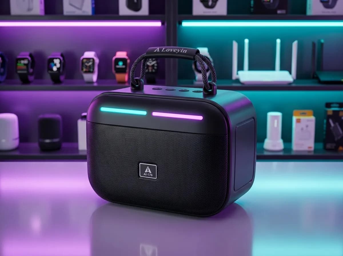 Loveyin AI-176 Portable Wireless Bluetooth Speaker with 10W Sound, 78mm Dynamic Driver, Dynamic RGB Light & 1800mAh Battery