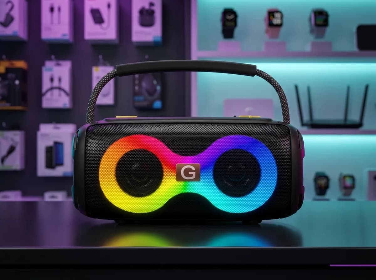 ET-312 Double 2 Inch Portable Wireless Bluetooth Speaker with RGB LED Light & 4000mAh Battery 2