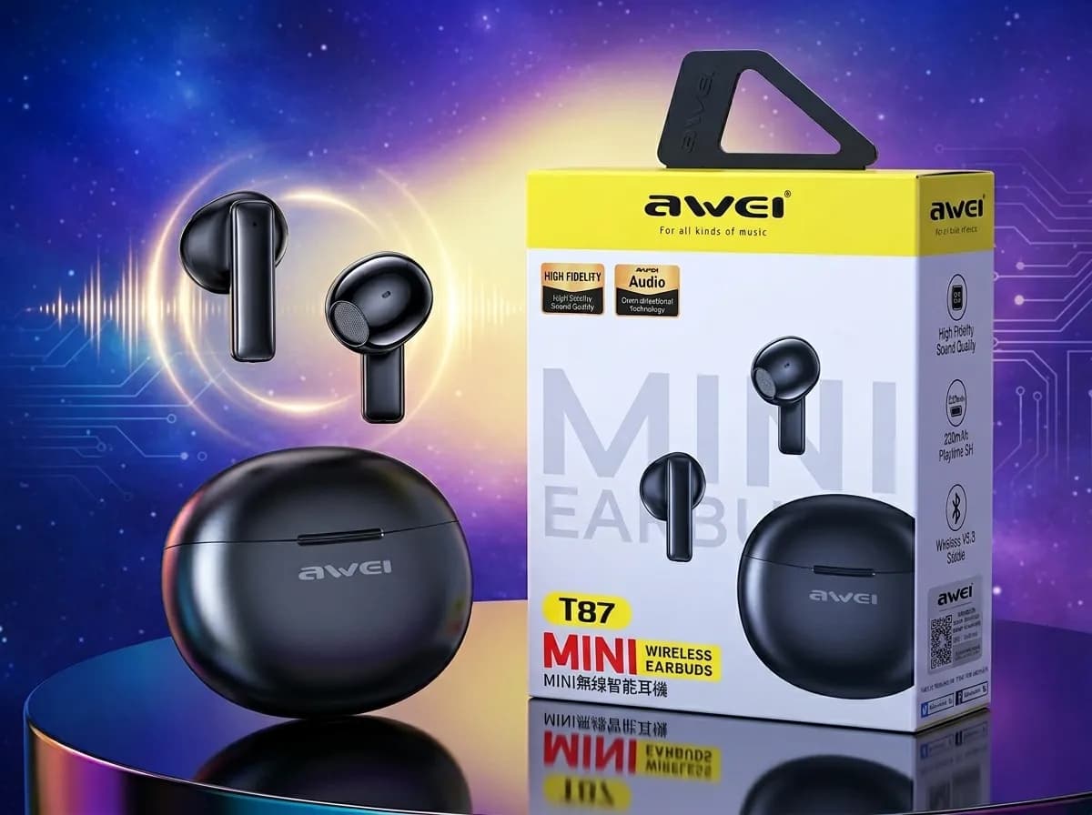 Awei T87 TWS Bluetooth 5.3 Earbuds – Wireless Stereo Earphones with Touch Control & Clear Sound