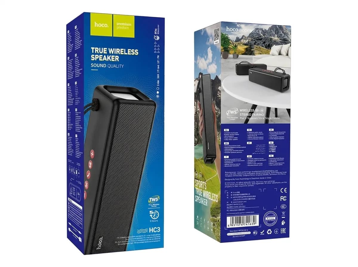 Hoco HC 3 Bounce Portable Wireless Speaker with Dual 52mm Drivers, 2400mAh Battery & FM Radio 3