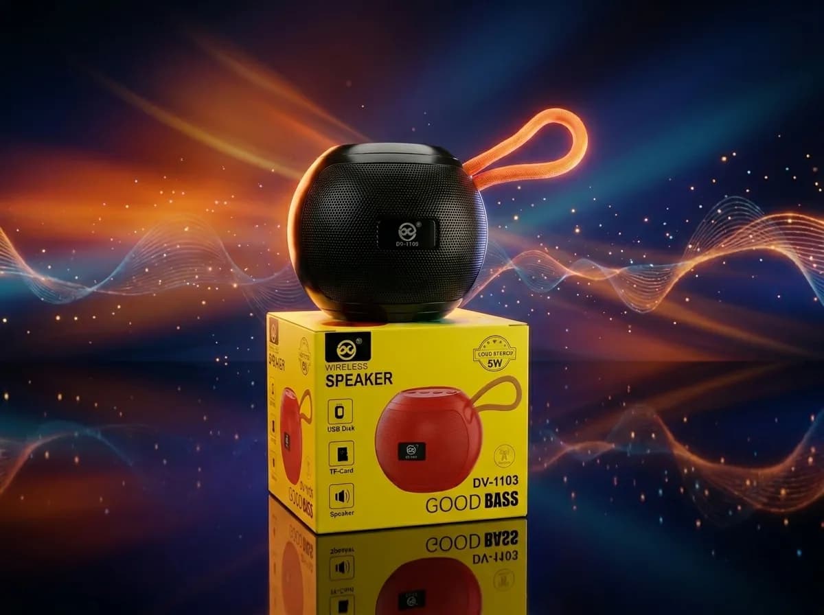 DV-1103 পোর্টেবল ওয়্যারলেস স্পিকার – ৫ ওয়াট লাউড স্টেরিও, সুপার বেস এবং স্টাইলিশ হ্যান্ডি ডিজাইন 2