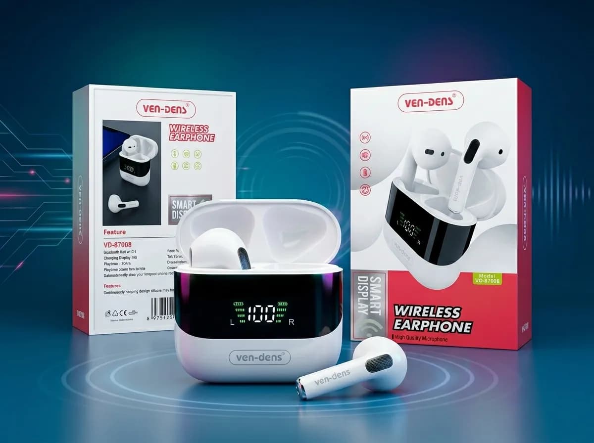 Venden Smart Display TWS Wireless Earbuds – Bluetooth 5.3 Earphones with LED Battery Display & Clear Sound 2