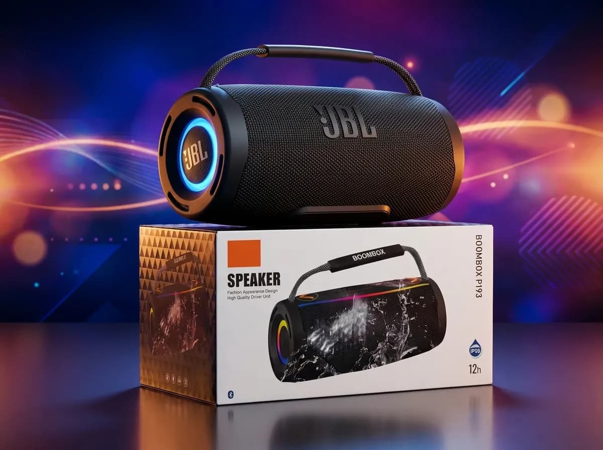 JBL Boombox P193 Portable Wireless Speaker with IPX6 Waterproof & 12H Battery Backup 2