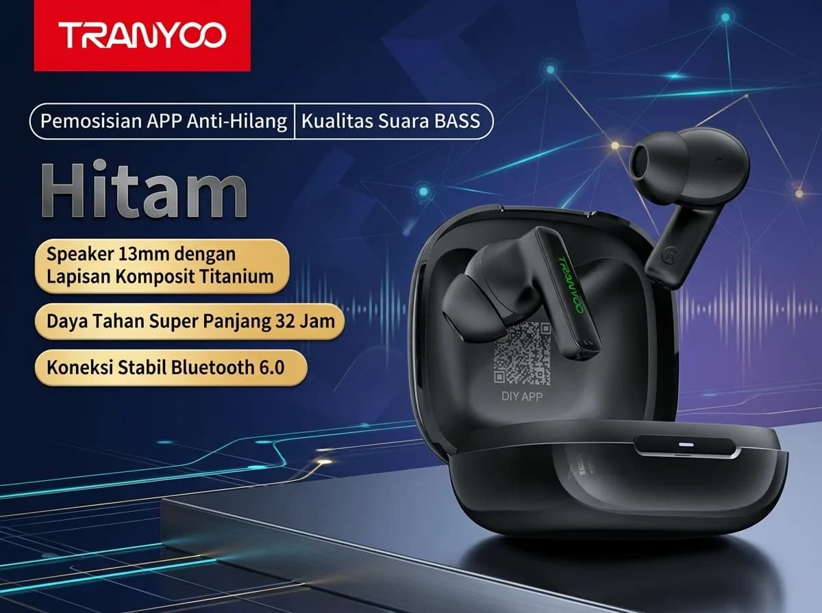 TRANYOO T-M01 Bluetooth 6.0 TWS Earbuds
