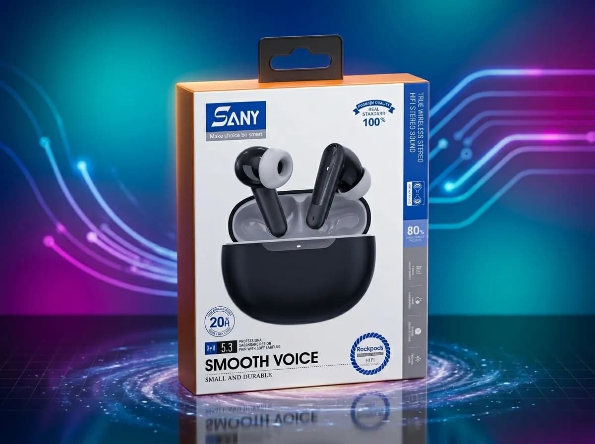 SANY TWS Wireless Earbuds – Bluetooth 5.3 Earphones with Smooth Voice & Stereo Sound