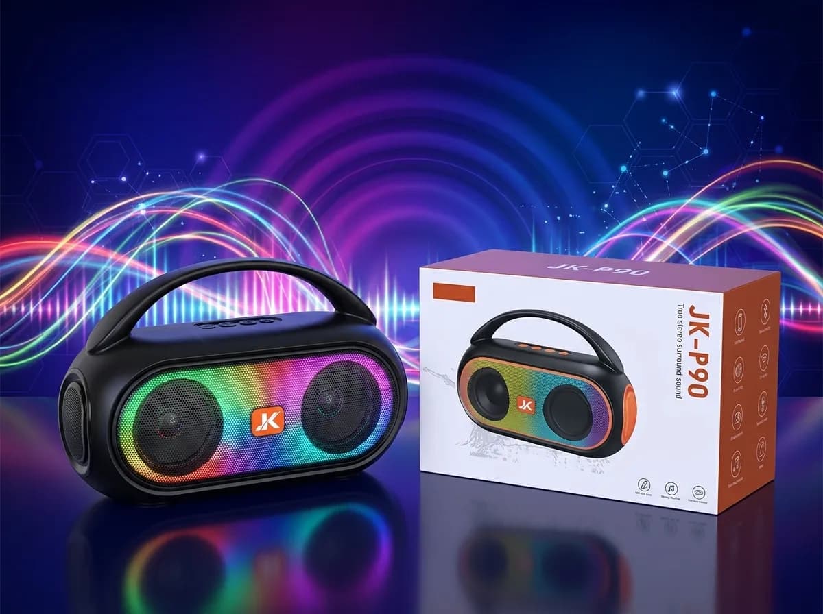 JK-P90 RGB Bluetooth Speaker – Portable Wireless Super Bass Speaker with LED Light & Handle 3