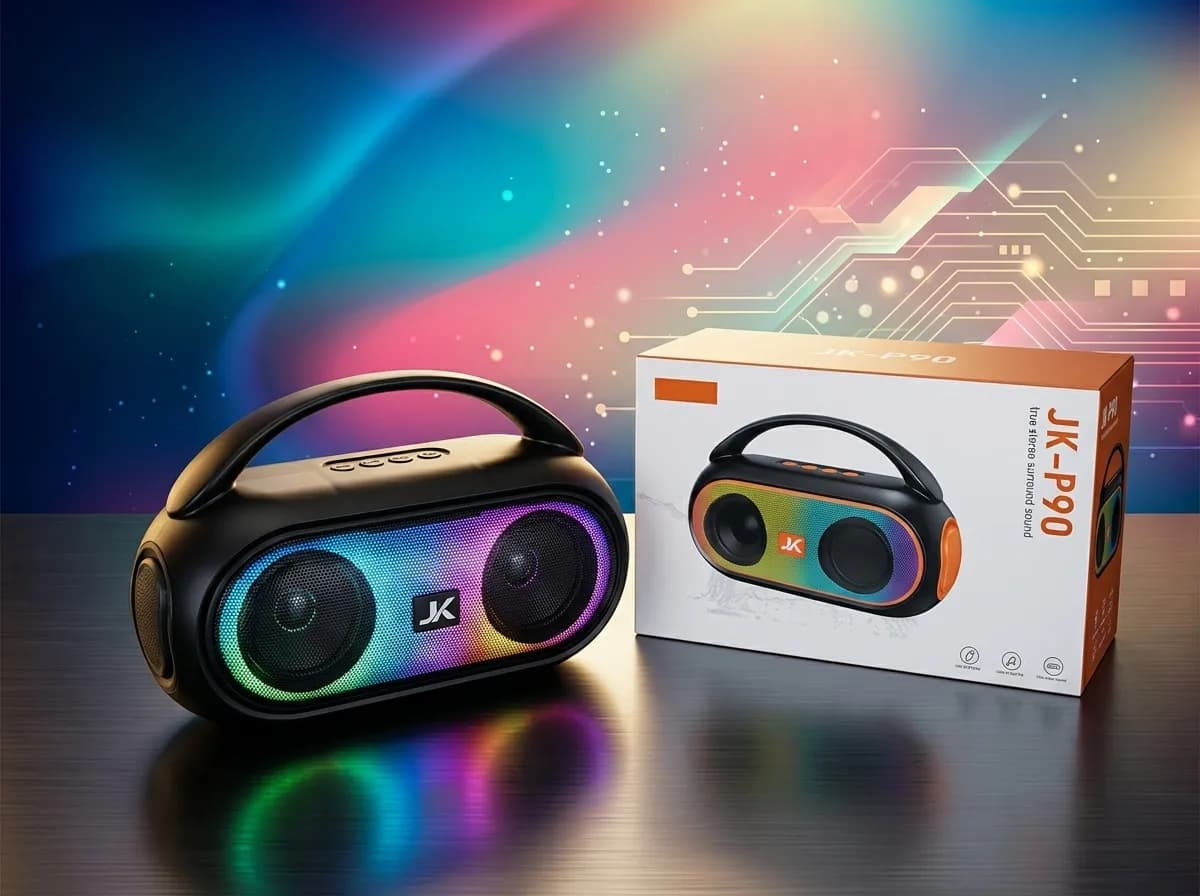 JK-P90 RGB Bluetooth Speaker – Portable Wireless Super Bass Speaker with LED Light & Handle 2