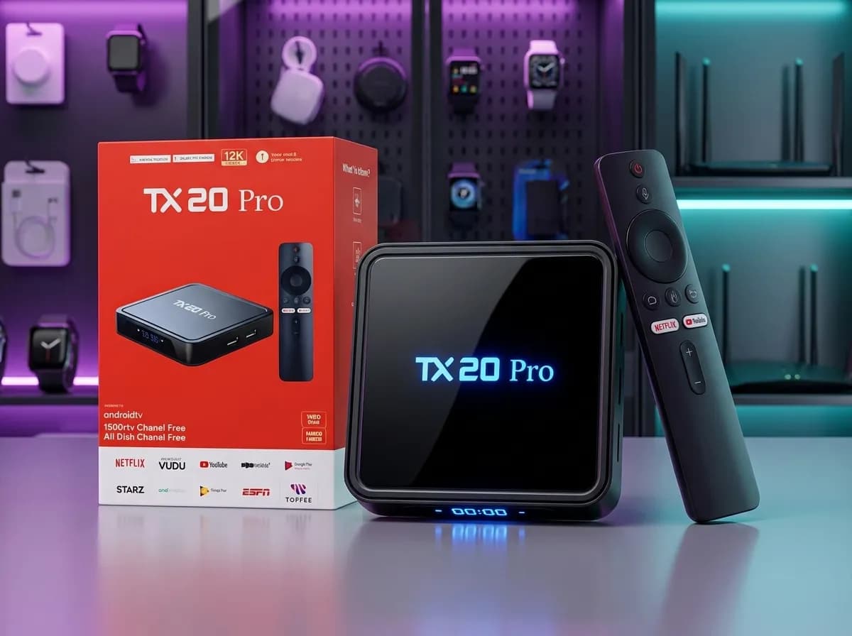 TX20 Pro 12K Ultra HD Android 15 TV Box with Dual-Band Wi-Fi, Bluetooth Voice Remote & Mali-G31 GPU 2