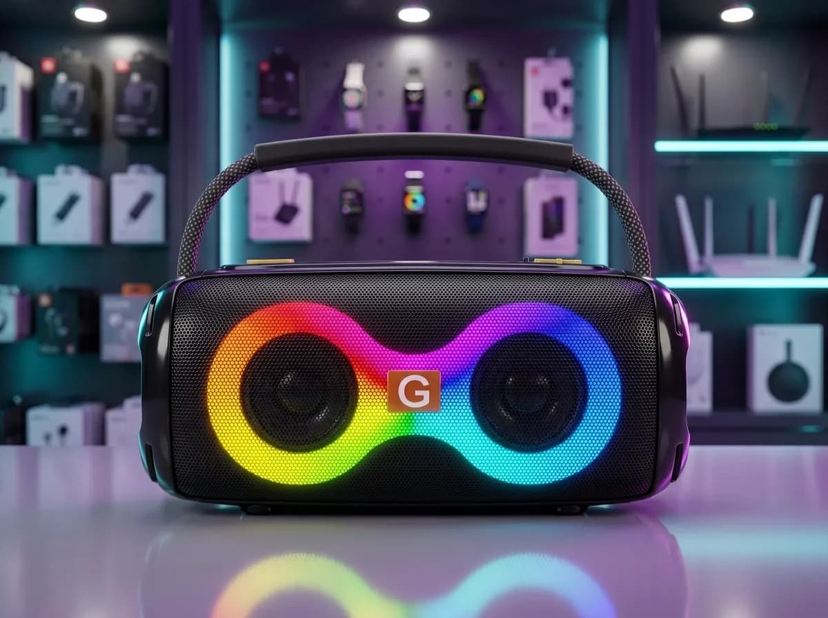 ET-312 Double 2 Inch Portable Wireless Bluetooth Speaker with RGB LED Light & 4000mAh Battery